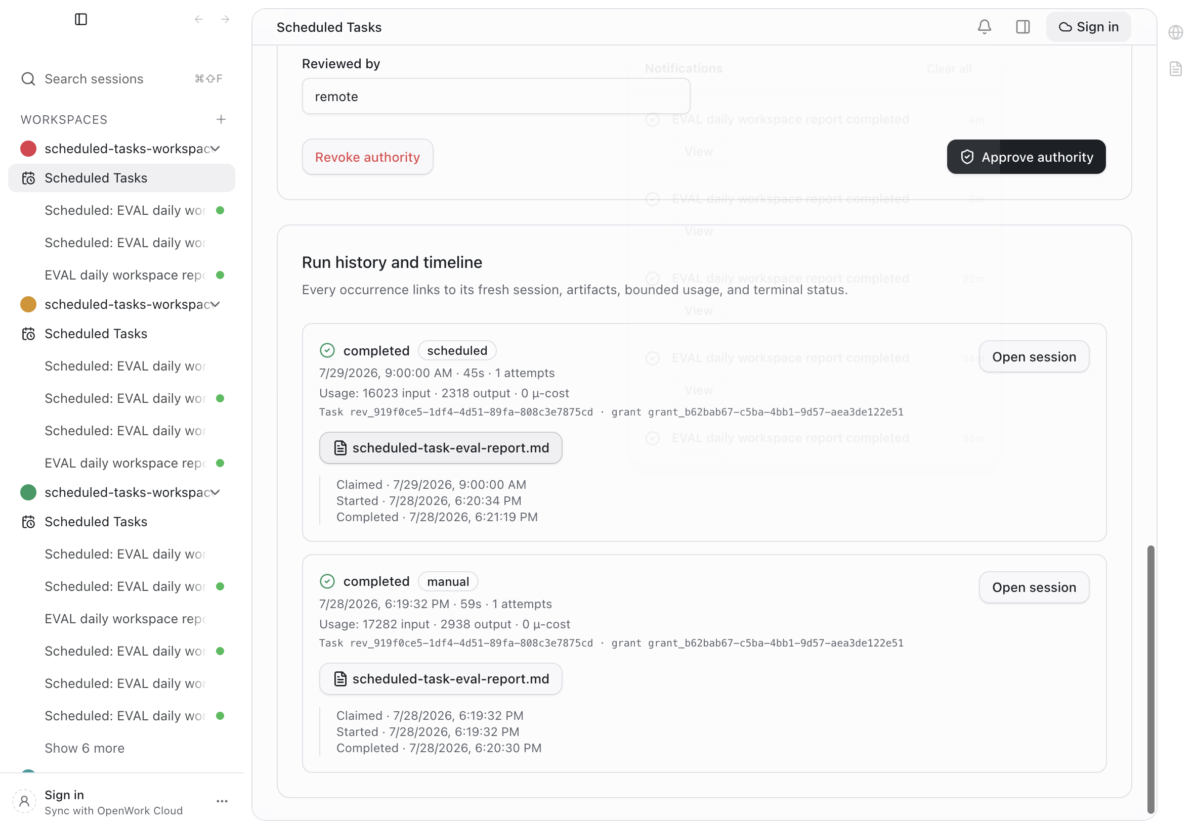 Scheduled Task completion notification