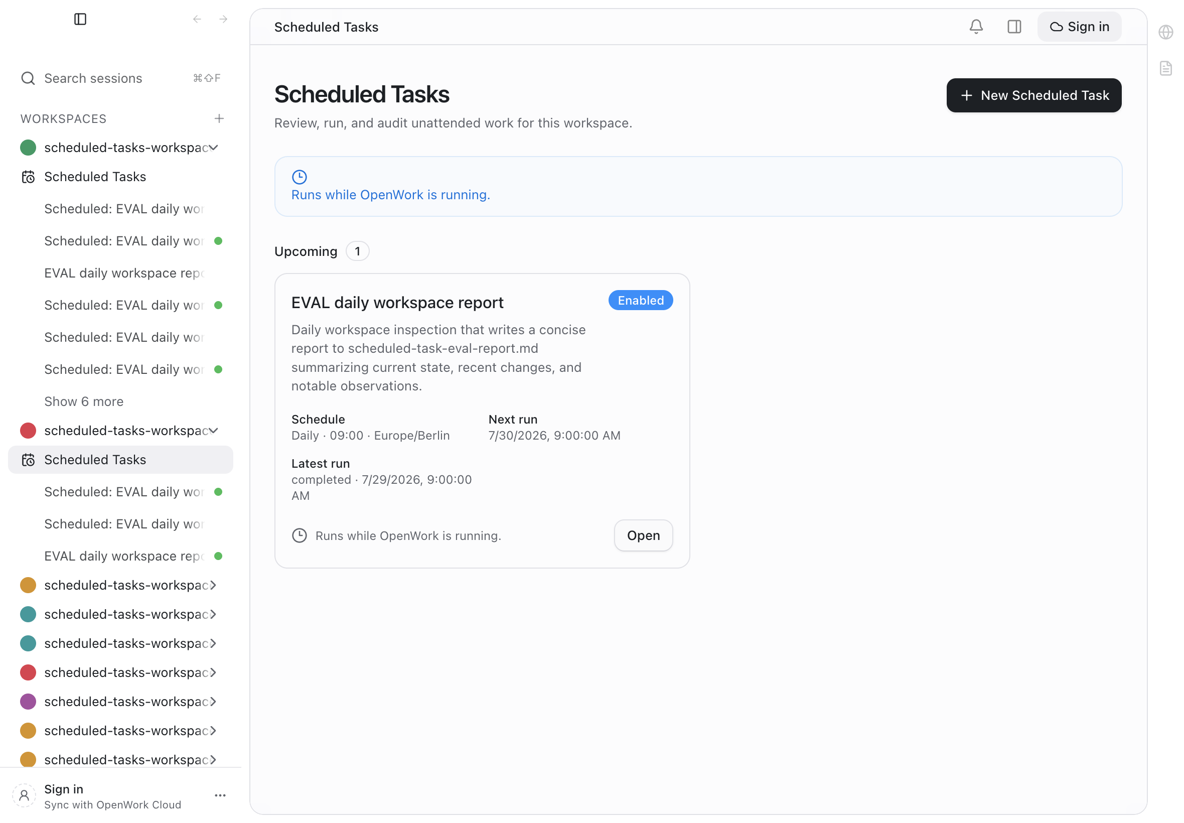 Upcoming Scheduled Tasks group